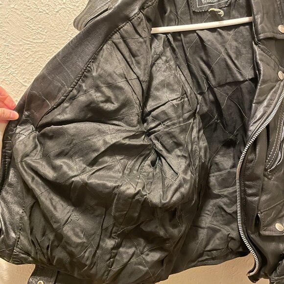 Vintage 1990s Diamond REAL Leather Collection Motorcycle Jacket - Women's - Picture 4 of 6